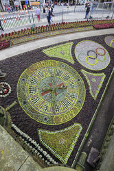 Floral Clock with Olympic themed design