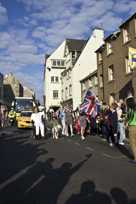 Crowds gather to watch Olympic Torch Relay