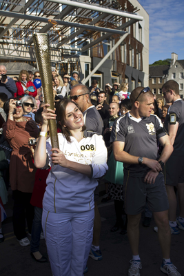 Olympic Torch Relay Runner at Scottish Parliament 