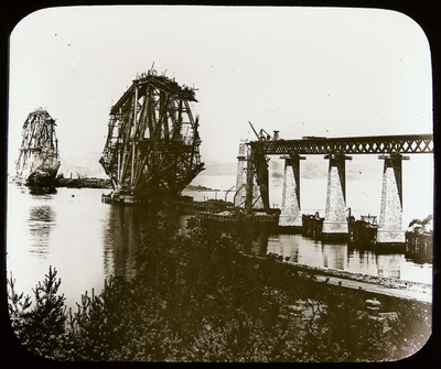 Forth Rail Bridge from south, under construction