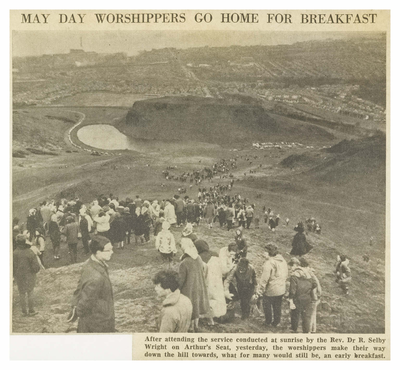 'May Day worshippers go home for breakfast'