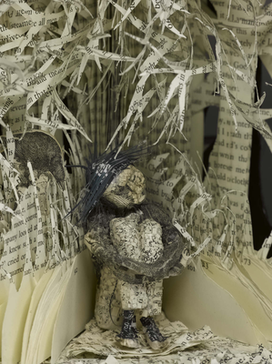 The sixth paper book sculpture: Lost in a good book...