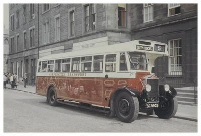 Bus (1930 vintage) in Henderson Row August 1968