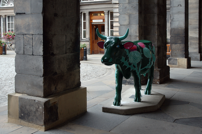 Cow Parade Sculpture at the City Chambers