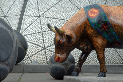 Cow Parade Sculpture at Festival Square Edinburgh