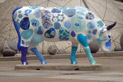 Cow Parade Sculpture at Festival Square Edinburgh