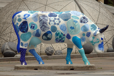 Cow Parade Sculpture at Festival Square