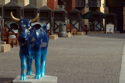 Cow Parade sculptures at Rutland Court