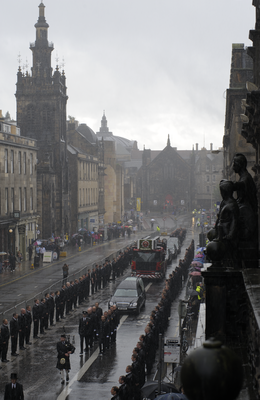The funeral procession of Fireman Ewan Williams