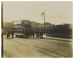 Last day of the horse-drawn trams at Colinton Road 1907
