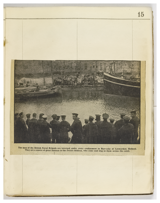 Press cutting of British seamen interned in Holland