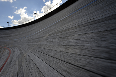 The boards of Meadowbank Velodrome