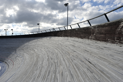 The boards of Meadowbank Velodrome