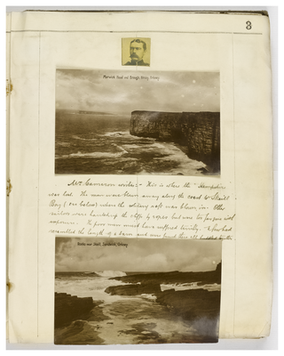 Page from WW1 scrapbook, site of HMS Hampshire sinking