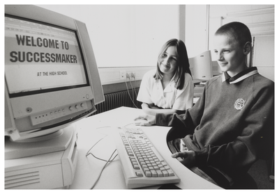 Pupils in a computer class, Wester Hailes