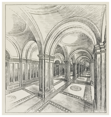 Interior view of corridors, Usher Hall proposal
