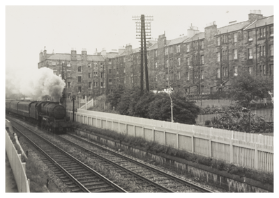 Steam train drawing out of Merchiston Station