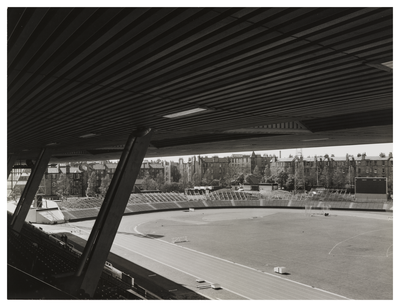 Meadowbank Stadium, view of running track from stand