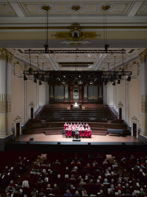 Choir performing Christmas carols at the Usher Hall