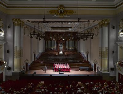 Choir performing Christmas carols, Usher Hall