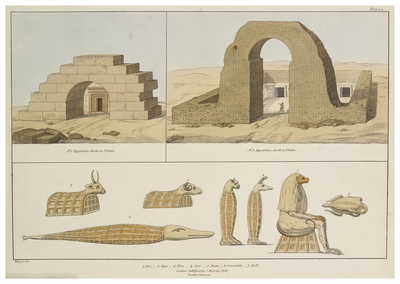 Egyptian arches, and several animal mummies