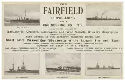 Advert for Fairfield Shipbuilding and Engineering