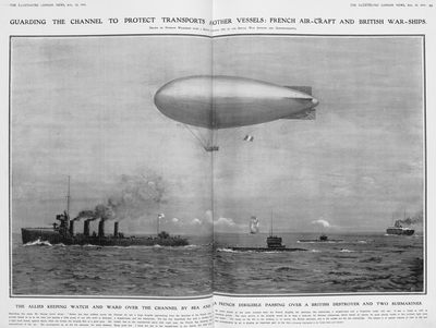 A French dirigible guarding the English Channel