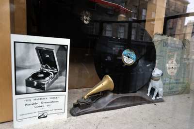 Window display, The Gramophone Emporium