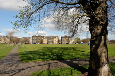 View looking across Leith Links towards Links Place