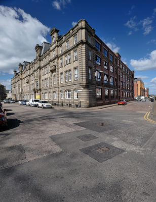 View from Leith Links Looking down Salamander Place