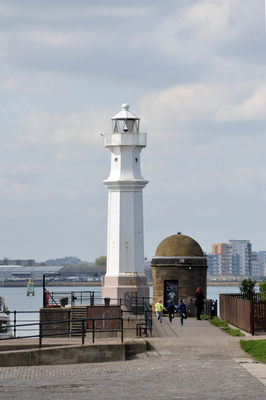 Lighthouse at Newhaven Harbour looking towards Granton
