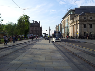 Tram at St Andrew Square stop