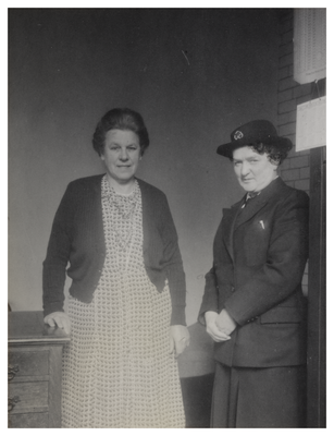 Mary Cunningham (health visitor) with another lady