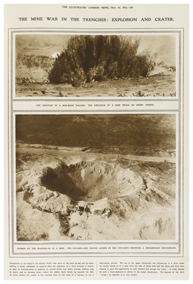 The mine war in the trenches: Explosion and crater