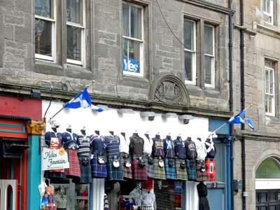 Window with Yes campaign poster, Grassmarket