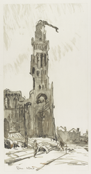 Albert Church - after Bombardment by the Germans