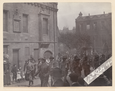 Colonial troops in procession in Edinburgh's Royal Mile