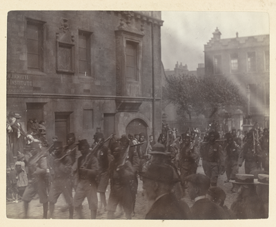 Troops from the British Colonies marching in Edinburgh