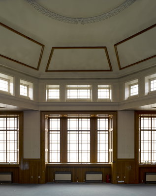 Wood panelling and plasterwork in the Royal High School