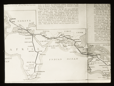 Air route map during the days of the British Empire