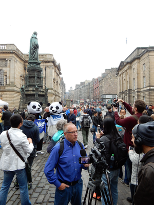 Yes pandas and Canadian media crew, High Street
