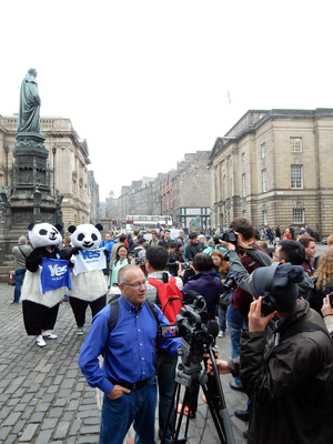 Yes pandas and Canadian media crew, High Street