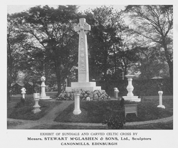 Exhibit of sundials and carved Celtic Cross 