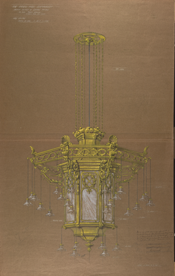 Usher Hall, sketch design of electrical fitting