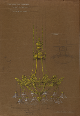 Usher Hall, sketch design of electrical fitting