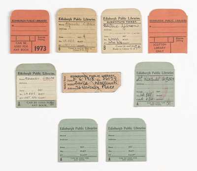 Collection of Edinburgh Public Libraries library cards