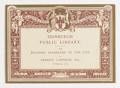 Invitation to the opening of Edinburgh Public Library