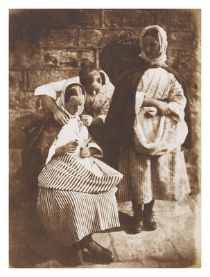Newhaven fishwives, three figures with letter