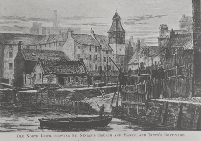 Old North Leith, showing St Ninian's Church and Manse