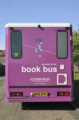 Rear of Edinburgh Libraries' Book Bus mobile library